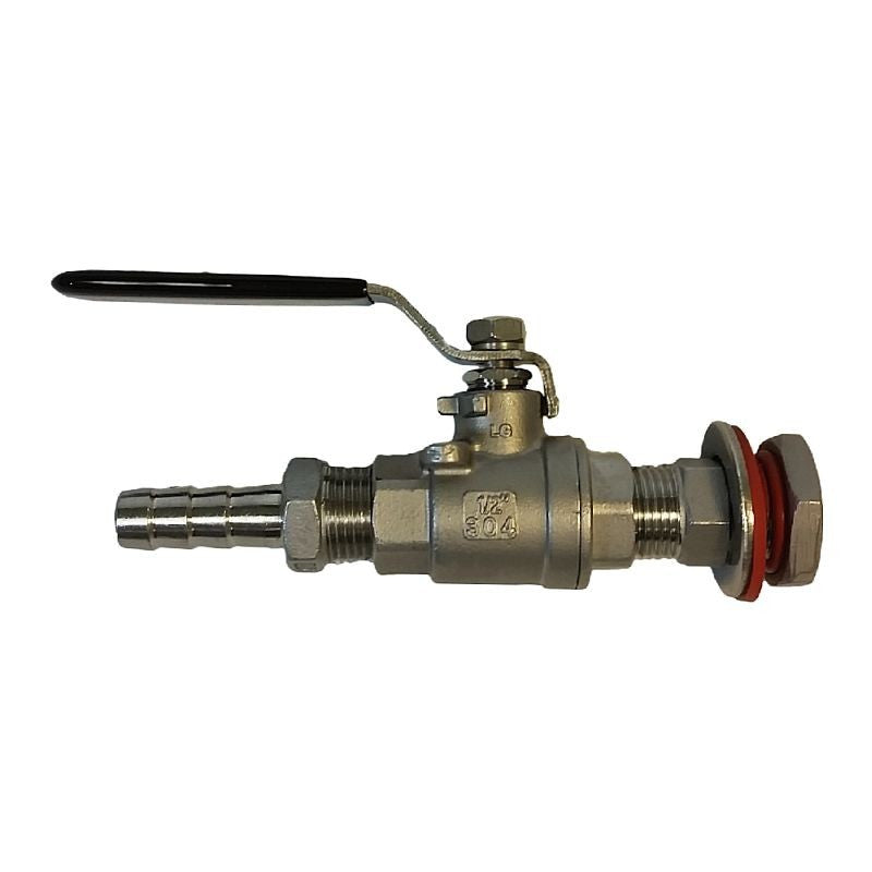 1/2" Stainless Steel Weldless Ball Valve Assembly with Barb