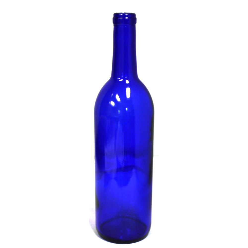 Bordeaux Wine Bottles - 750 ml, Cobalt Blue - Case of 12