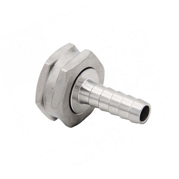 3/8" Hose Barb to 3/4" Female GH Swivel - Stainless Steel Fitting