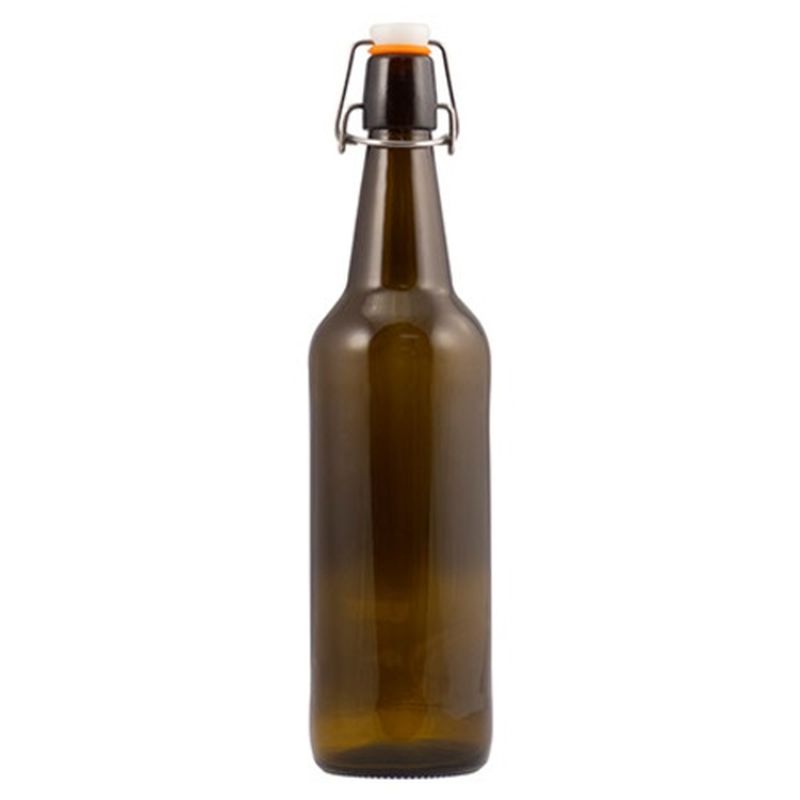 Flip Top Beer Bottles - 750 ml, Amber - Case of 12
