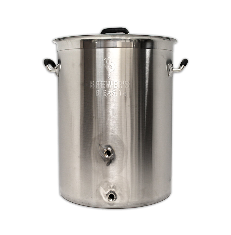 Brewer's BEAST 8 Gallon Heavy Duty Stainless Steel Brew Kettle w/ Welded Dual Ports