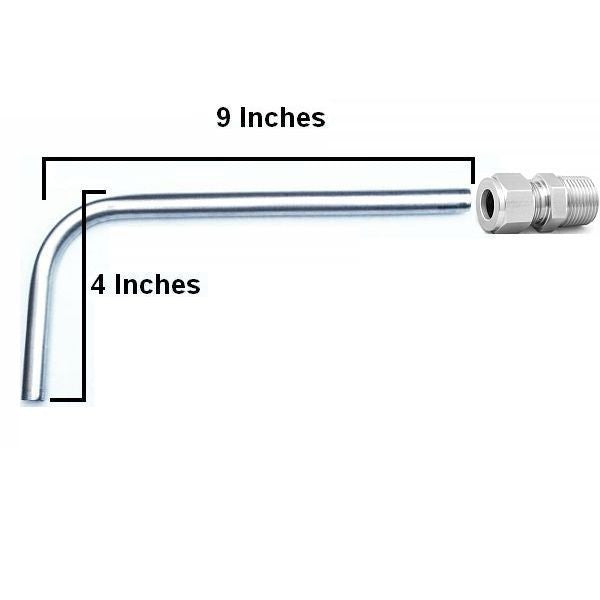 Dip Tube with Compression Fitting for Keg or Kettle 1/2" Stainless S