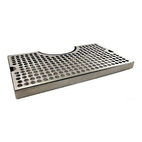 Stainless Steel Drip Tray with Cutout for Tower - Large 12" x 7"