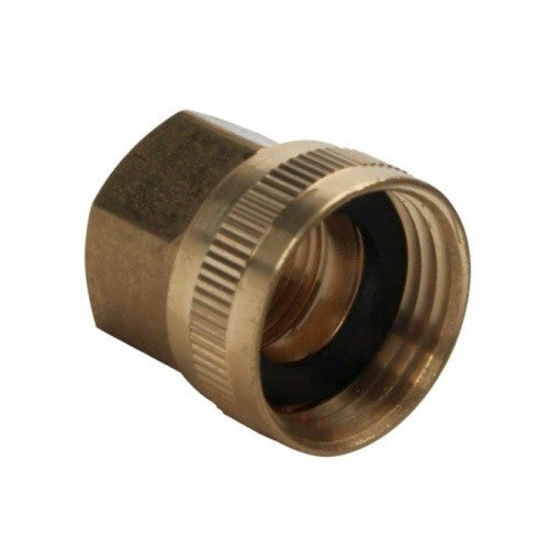 1/2" Female NPT to 3/4" Female Garden Hose Swivel - Brass