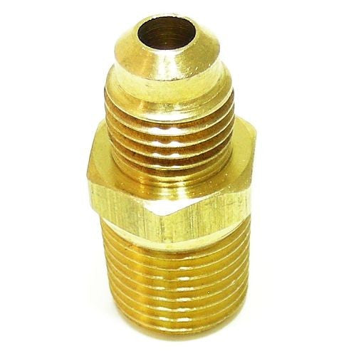 1/4" Male NPT to 1/4" MFL (Used to connect gas line to Beer Gun) - Brass