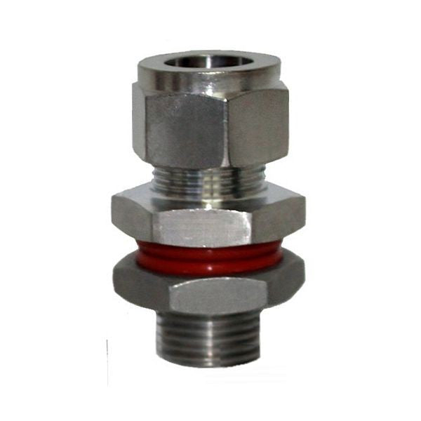 1/2" Compression to 1/2" Male NPT Weldless Bulkhead - 304 Stainless Steel