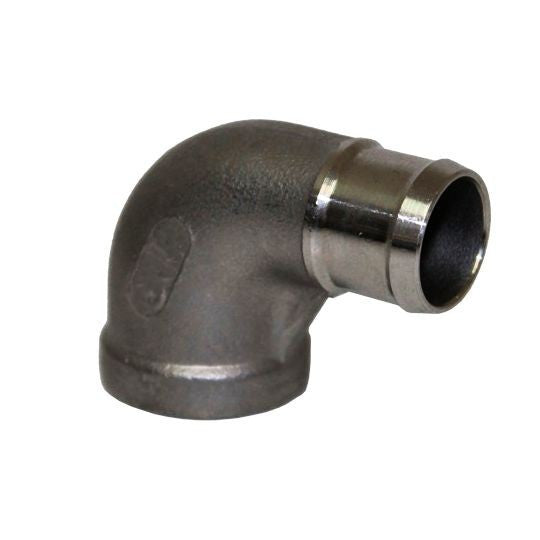 Street Elbow High Flow Hose Barb 1/2" NPT - Stainless