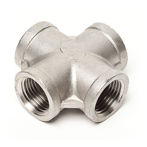 Cross Fitting 1/2" Female NPT - Stainless