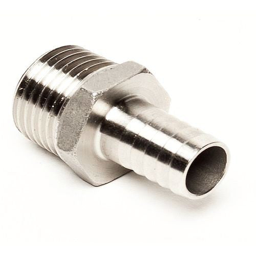 1/2" Hose Barb to 1/2" Male NPT - Stainless