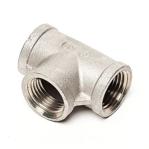 Tee Fitting 1/2" Female NPT - Stainless