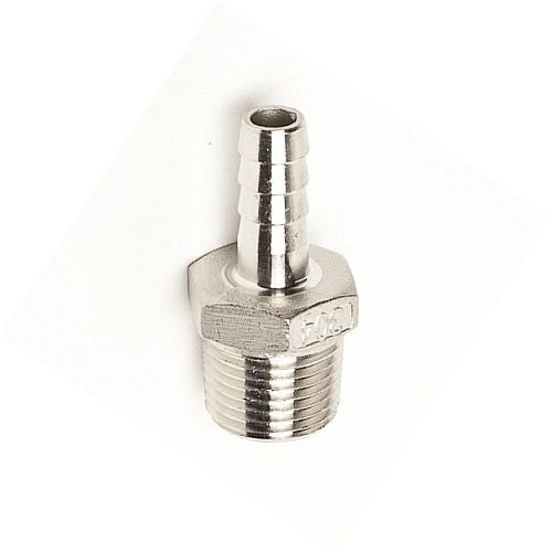 3/8" Hose Barb to 1/2" Male NPT - Stainless