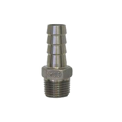 5/8" High Flow Hose Barb to 1/2" Male NPT - Stainless