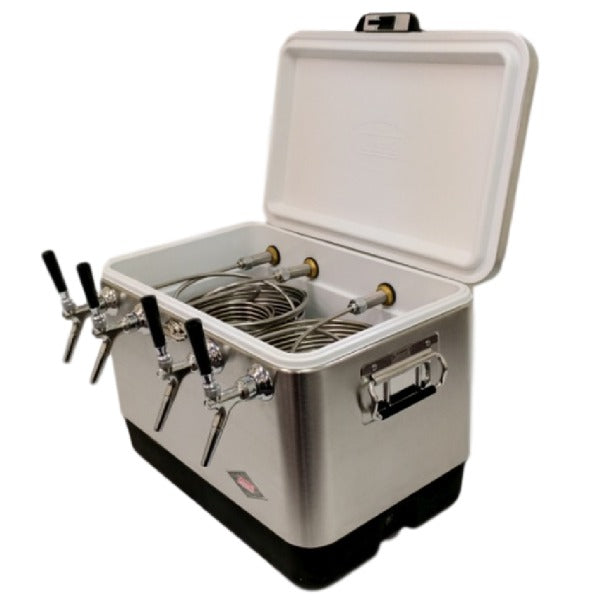 Stainless Steel Jockey Box Cooler - 4 Taps, 50' Stainless Steel Coils