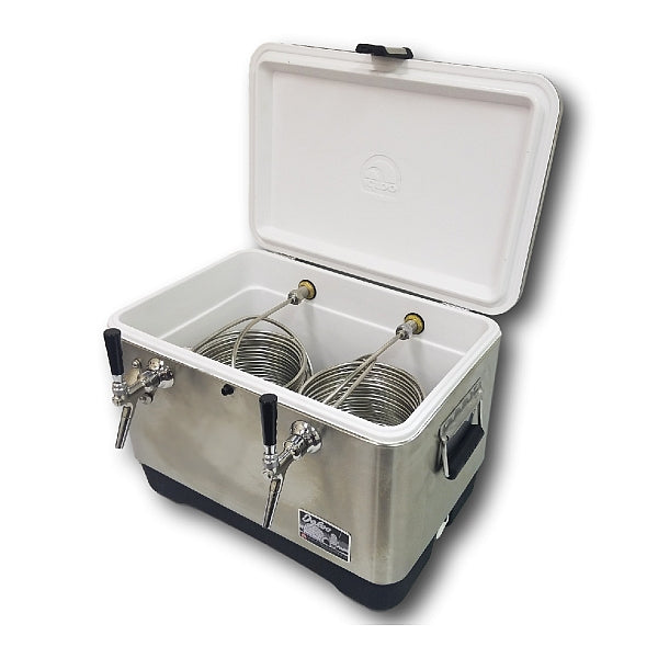 Jockey Box Cooler - 4 Taps, 75' Stainless Steel Coils, 48qt