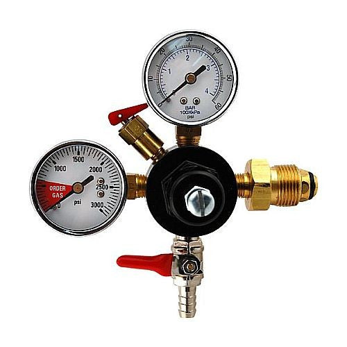 Nitrogen Regulator, Dual Gauge with 5/16" Hose Barb