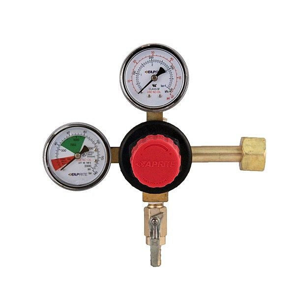 High Performance CO2 Primary Regulator, Dual Gauge with 5/16" Hose Barb