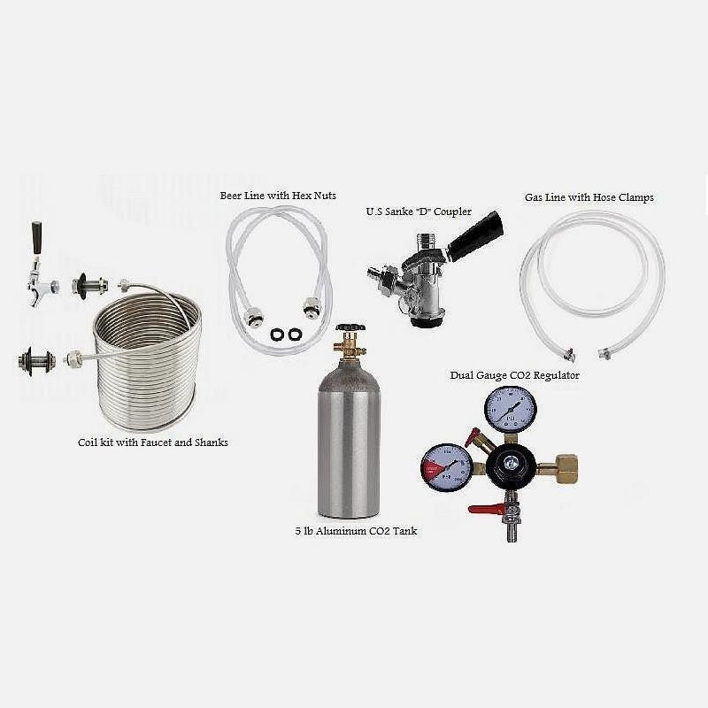 Complete 1 Tap Jockey Box Kit-No Cooler - Sanke S Coupler (Fits many European Kegs)