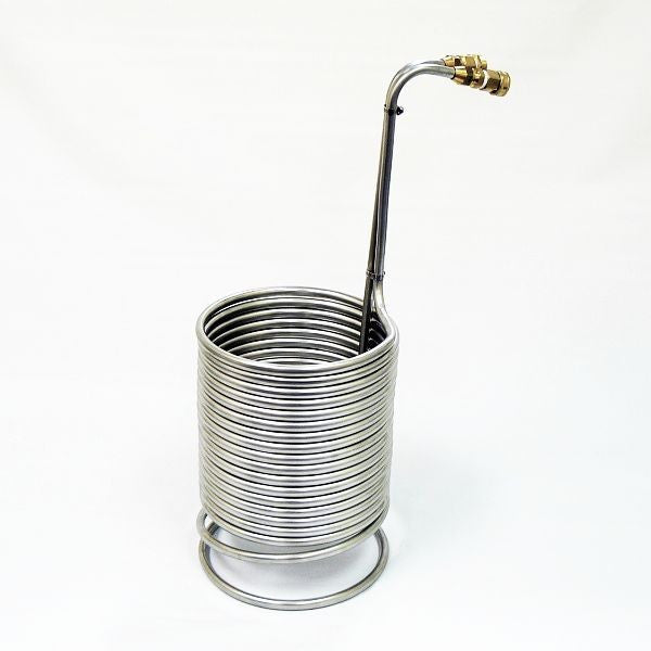 Stainless Steel Immersion Wort Chiller with Garden Hose Fittings 1/2" x 50'