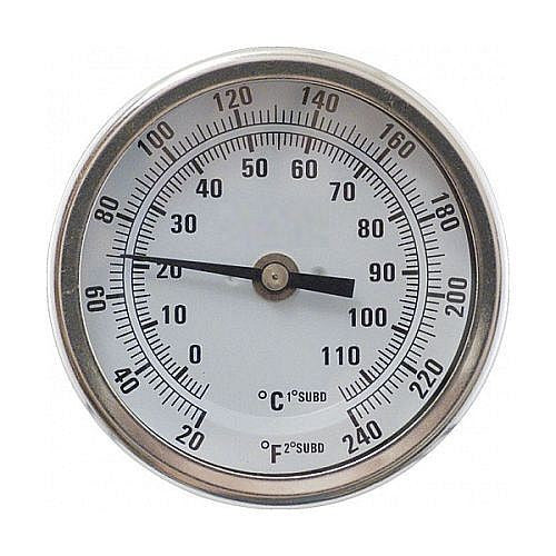 Dial Thermometer 1/2" NPT (3" Face x 6" Probe)