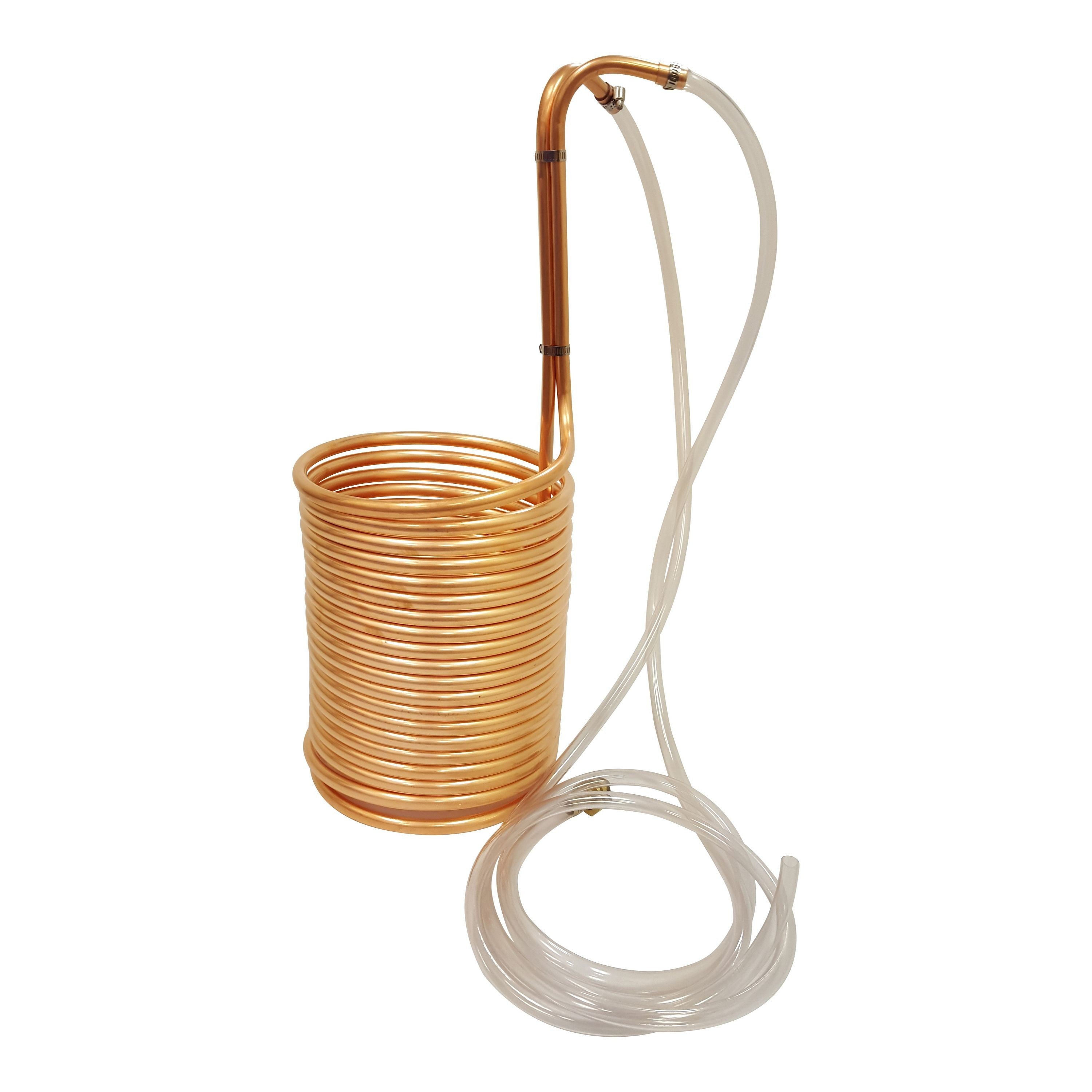 Copper Immersion Wort Chiller with Vinyl Tubing Attachments 1/2" x 50'