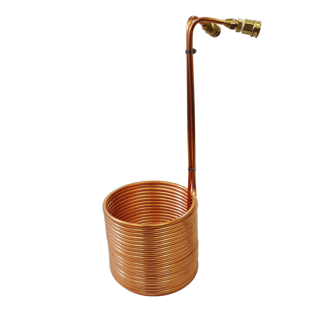 Copper Immersion Wort Chiller with Garden Hose Fittings 3/8" x 50'